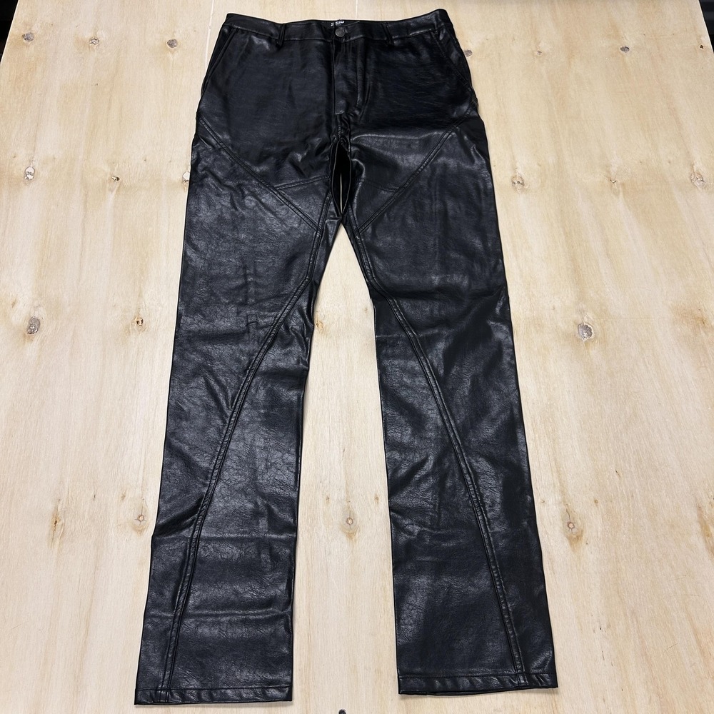 Jaded London Faux Leather Pants Womens 30x32 Black Straight Fit Lined Dress